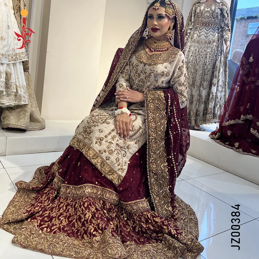 deep-maroon-farshi-lehenga-back.webp Deep Maroon Farshi Lehenga — Back View Heavy Zardozi