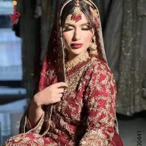 Deep Red Farshi Lehenga — Bridal Dupatta Styling