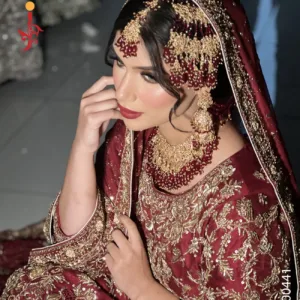 Deep Red Bridal Farshi Lehenga — Pakistani Wedding Lehenga | Jabeenz UK