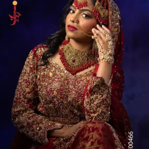 Heavily Embroidered Bridal Maxi — Banarsi Lehenga Pairing