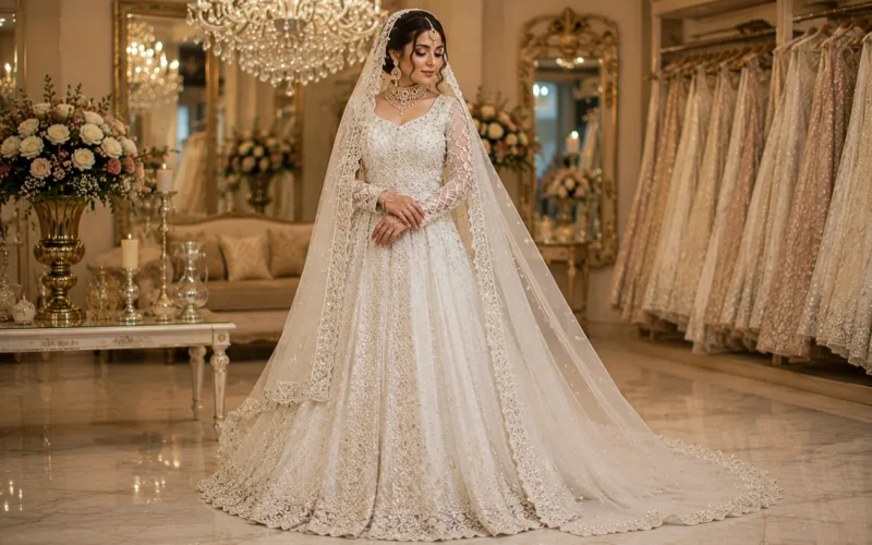 Beautiful White Dresses for Nikkah Ceremony in Pakistani Weddings