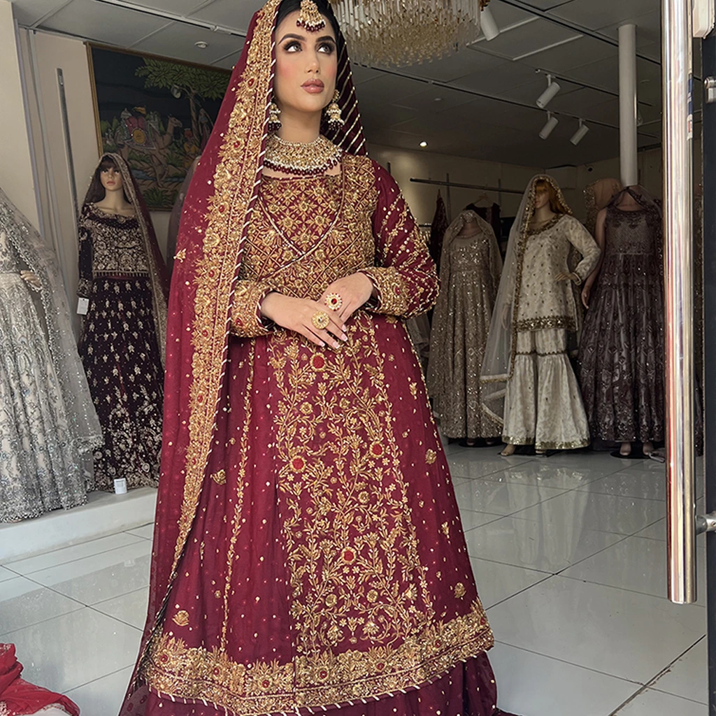 Angarkha style bridal dress