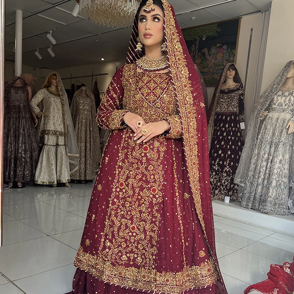 Bride in Anarkali gown