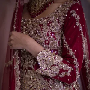 Close-up of detailed thread work
