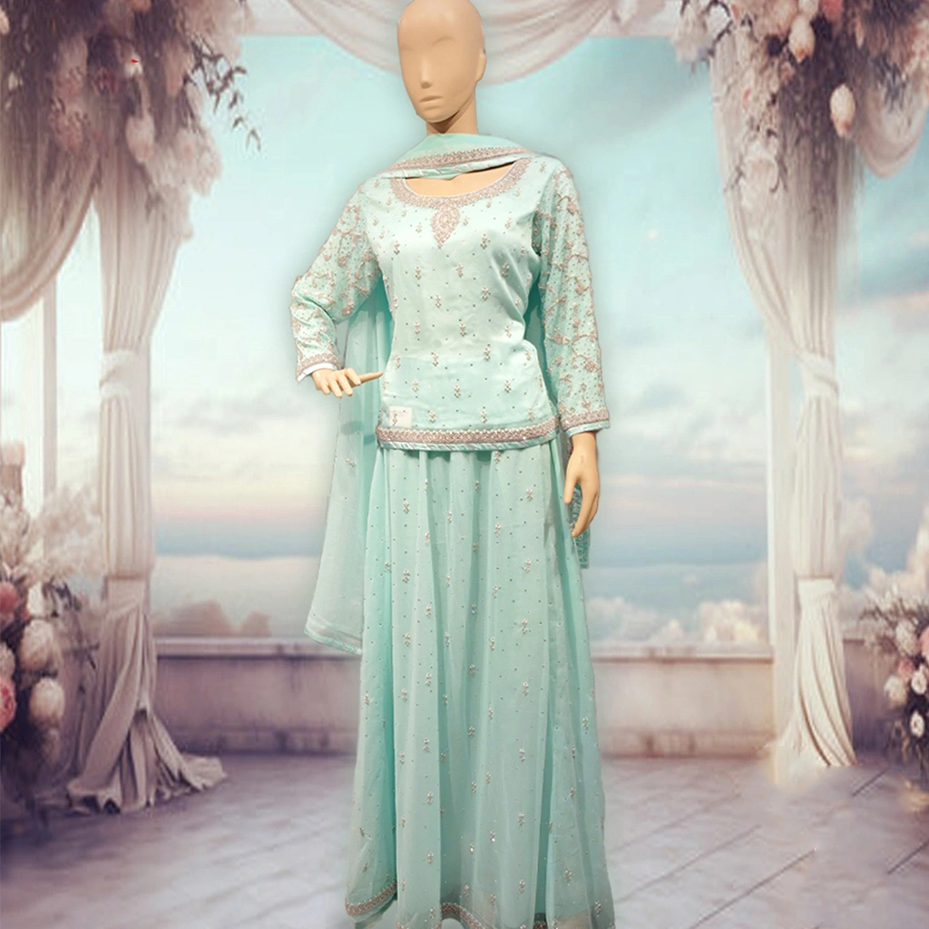 Ice blue Coloured Lehenga for Walima