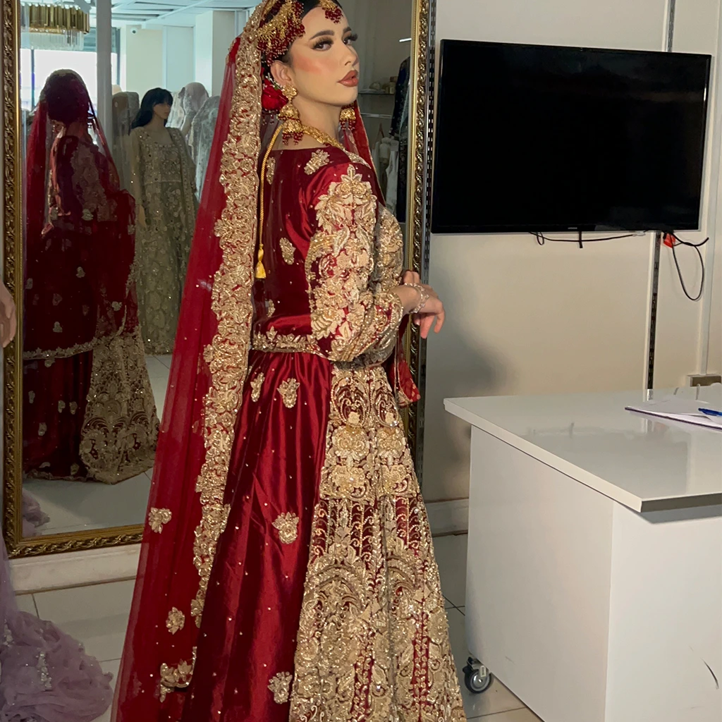 Heavily Embellished Red Lehenga Choli