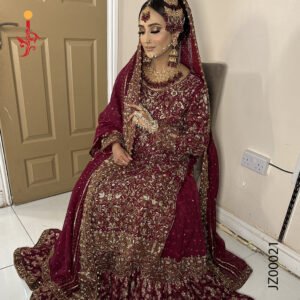 Magenta Bridal Farshi Dress