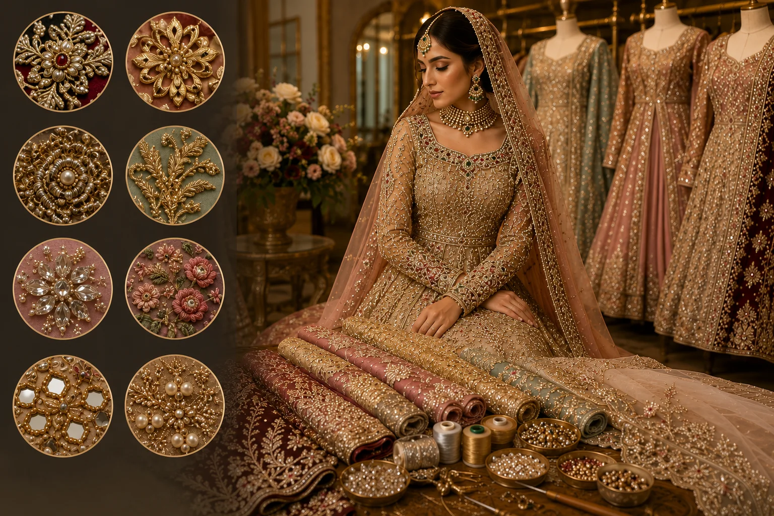 Embellishment Techniques in Pakistani Bridal Fashion in UK