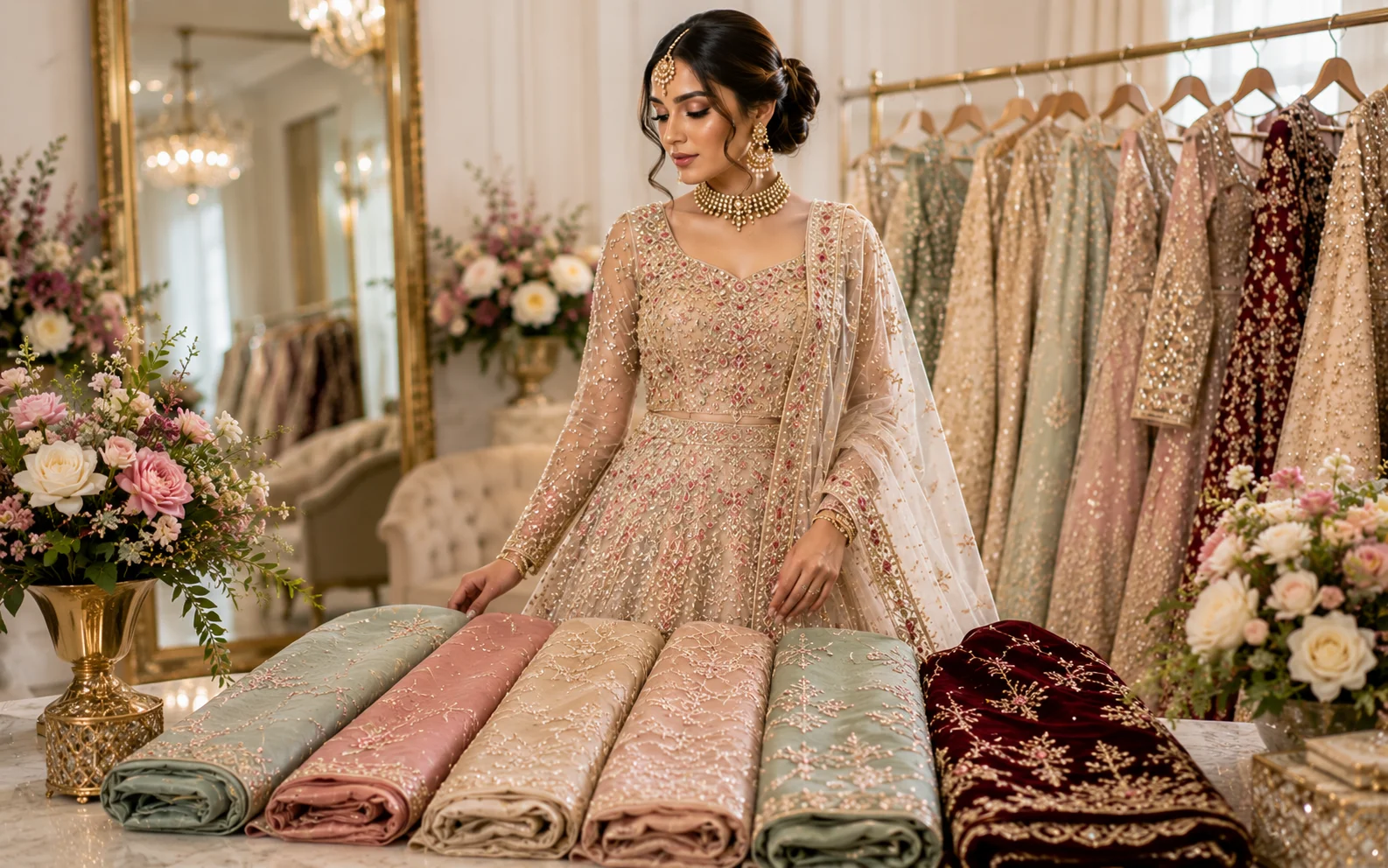 Popular Fabrics for Summer 2025 Pakistani Bridal Dresses