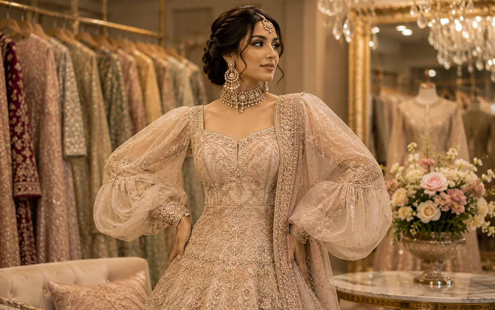 Bridal Gowns with Statement Sleeves Unique Necklines: A Return to Drama