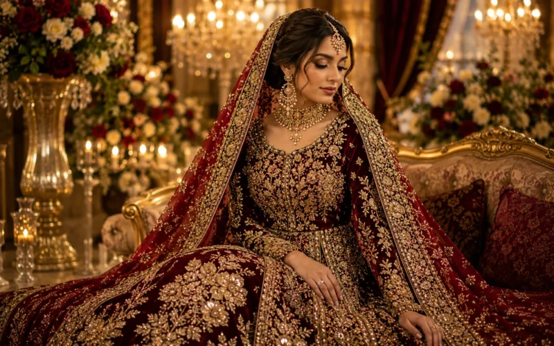 Bold and Regal Fabrics: Velvet, Brocade Metallics for Winter Weddings in the UK