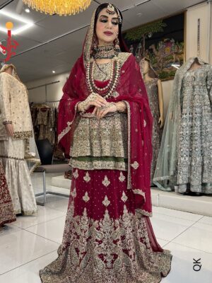 Paplam Shirt With Bridal Lehenga - Image 3