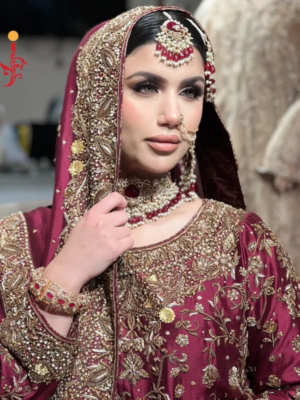 Maroon Farshi Lehenga with Tail - alternate view