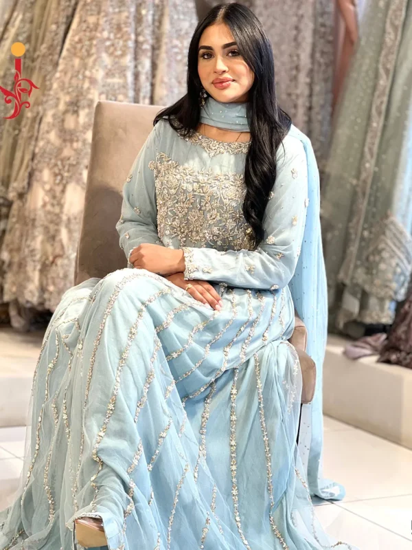 Ice Blue Party Wear Maxi - alternate view