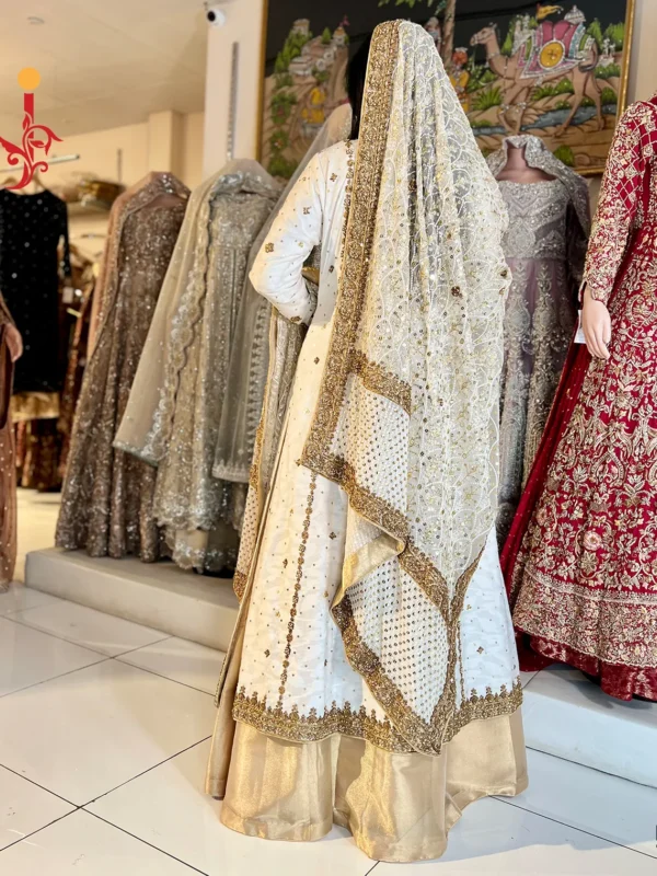 The White & Golden Khaddi Cotton Ensemble - alternate view