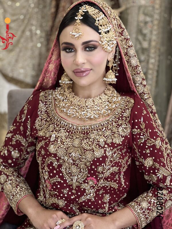 Mehr-e-Maroon Bridal Sharara - alternate view