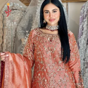 Rust Orange Formal Shirt Wedding Guest Dresses by Jabeenz Manchester