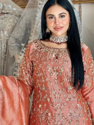 Rust Orange Formal Shirt - Bridesmaid Dresses, Formal Wear, Party Wear, Wedding Guest Dresses - Walima | Jabeenz UK