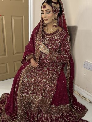 Merjanda Khadi Net Farshi Sharara  - Baraat Dresses, Bridal Dresses, Sharara, Wedding Dresses | Jabeenz UK