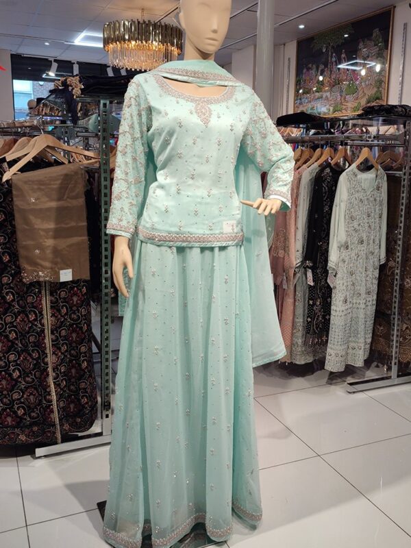Ice Blue Party Wear Lehenga