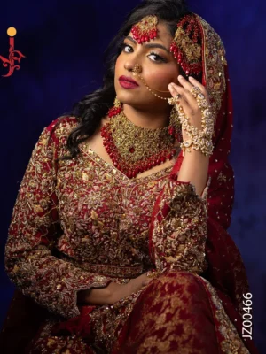 Heavily Embroidered Bridal Maxi with Banarsi Lehenga