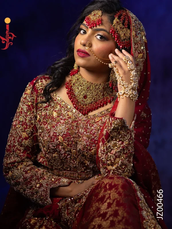 Heavily Embroidered Bridal Maxi with Banarsi Lehenga
