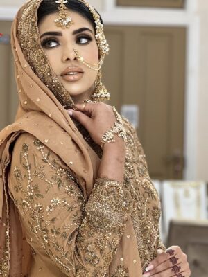 Rust Brown Embroidered Gharara - Bridal Dresses, Gharara, Nikkah Dresses, Wedding Dresses - Nikkah | Jabeenz UK