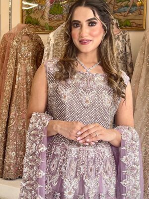 Silver Embellished Purple Maxi - Image 3