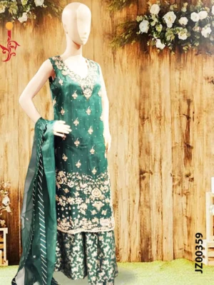 Bottle Green Party Wear - Image 2