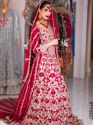 Red Net & Silk Lehenga - Image 2