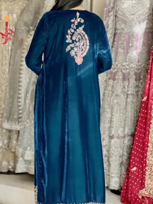 Royal Elegance Velvet Jacket Ensemble - Bridesmaid Dresses, Formal Wear, Party Wear, Wedding Guest Dresses - Walima | Jabeenz UK