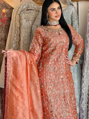 Rust Orange Formal Shirt - Bridesmaid Dresses, Formal Wear, Party Wear, Wedding Guest Dresses - Walima | Jabeenz UK