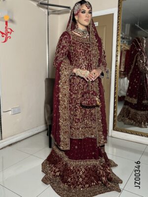 Maroon Bridal Farshi Lehenga - Image 3