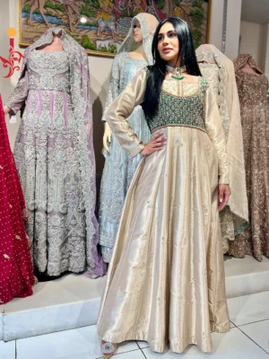 Golden Reverie Tissue Maxi - Bridesmaid Dresses, Formal Wear, Party Wear, Wedding Guest Dresses - Walima | Jabeenz UK
