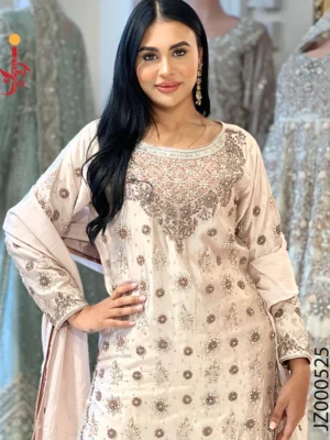Tea Pink Formal Shirt with Trousers - Bridesmaid Dresses, Formal Wear, Party Wear, Wedding Guest Dresses - Walima | Jabeenz UK