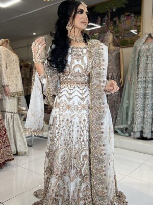 White Embroidered Organza Lehenga Choli - Image 3