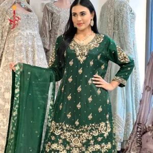 Bottle Green Shirt with Sharara