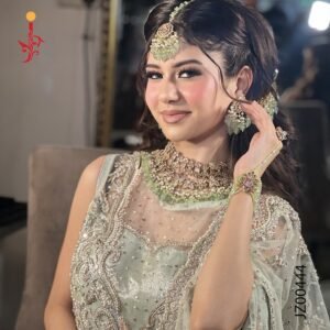 Sage Green Front Open Bridal Maxi