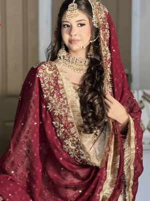 Golden Gharara Set - Bridesmaid Dresses, Gharara, Nikkah Dresses, Wedding Guest Dresses - Nikkah | Jabeenz UK