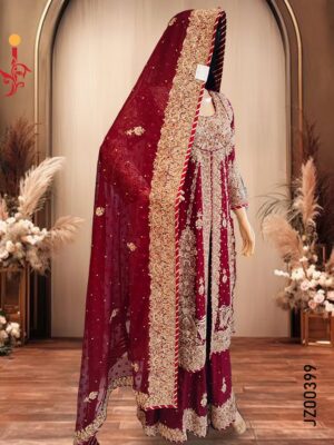 Maroon Peplum-Style Lehenga - Image 2