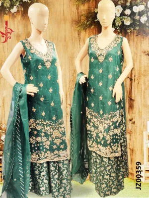 Bottle Green Party Wear - Image 3