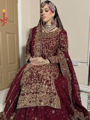 Maroon Bridal Farshi Lehenga - Image 4