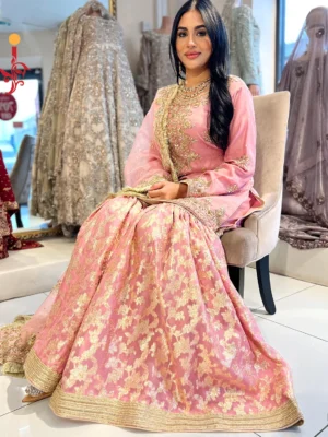 Pink Gharara - Bridesmaid Dresses, Formal Wear, Gharara, Party Wear, Wedding Guest Dresses - Walima | Jabeenz UK