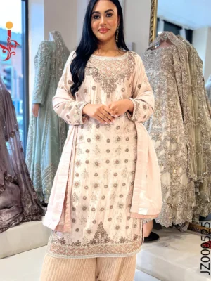 Tea Pink Formal Shirt with Trousers - Bridesmaid Dresses, Formal Wear, Party Wear, Wedding Guest Dresses - Walima | Jabeenz UK