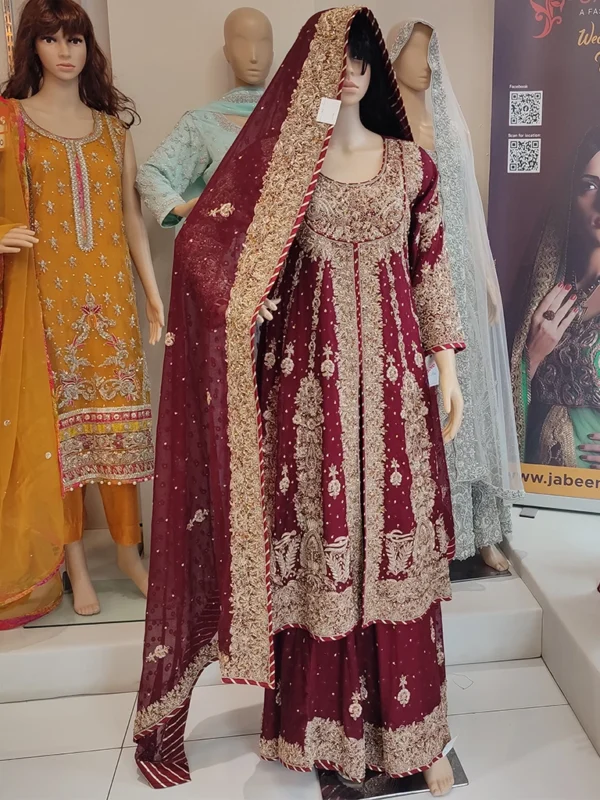 Maroon Peplum-Style Lehenga