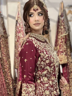Shamoos Bridal Lehenga Choli - Baraat Dresses, Bridal Dresses, Bridal Lehenga, Formal Wear, Wedding Dresses | Jabeenz UK