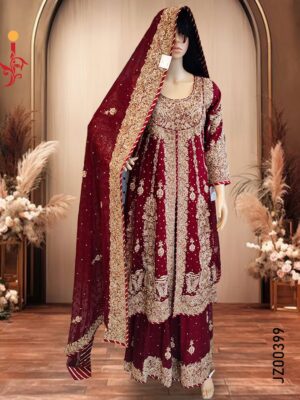 Maroon Peplum-Style Lehenga - Image 4