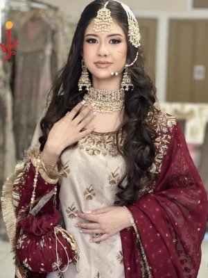 Golden Gharara Set - Bridesmaid Dresses, Gharara, Nikkah Dresses, Wedding Guest Dresses - Nikkah | Jabeenz UK