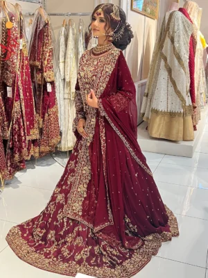 Shamoos Bridal Lehenga Choli - Baraat Dresses, Bridal Dresses, Bridal Lehenga, Formal Wear, Wedding Dresses | Jabeenz UK