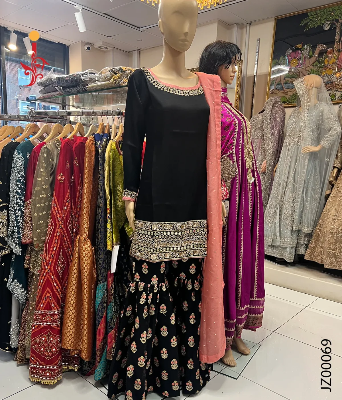 Black Gharara Party Wear - Bridesmaid Dresses, Formal Wear, Gharara, Party Wear, Wedding Guest Dresses - Walima | Jabeenz UK